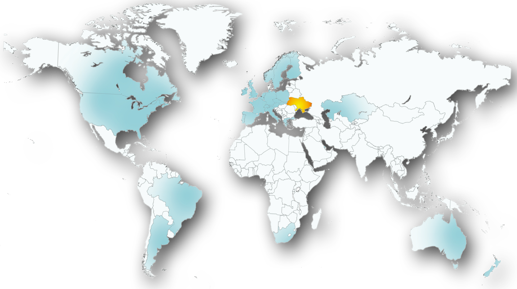 UGCC nel mondo / УГКЦ у світі - Google Map