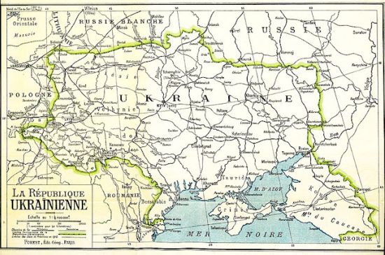 Map of Ukraine for Paris Peace Conference